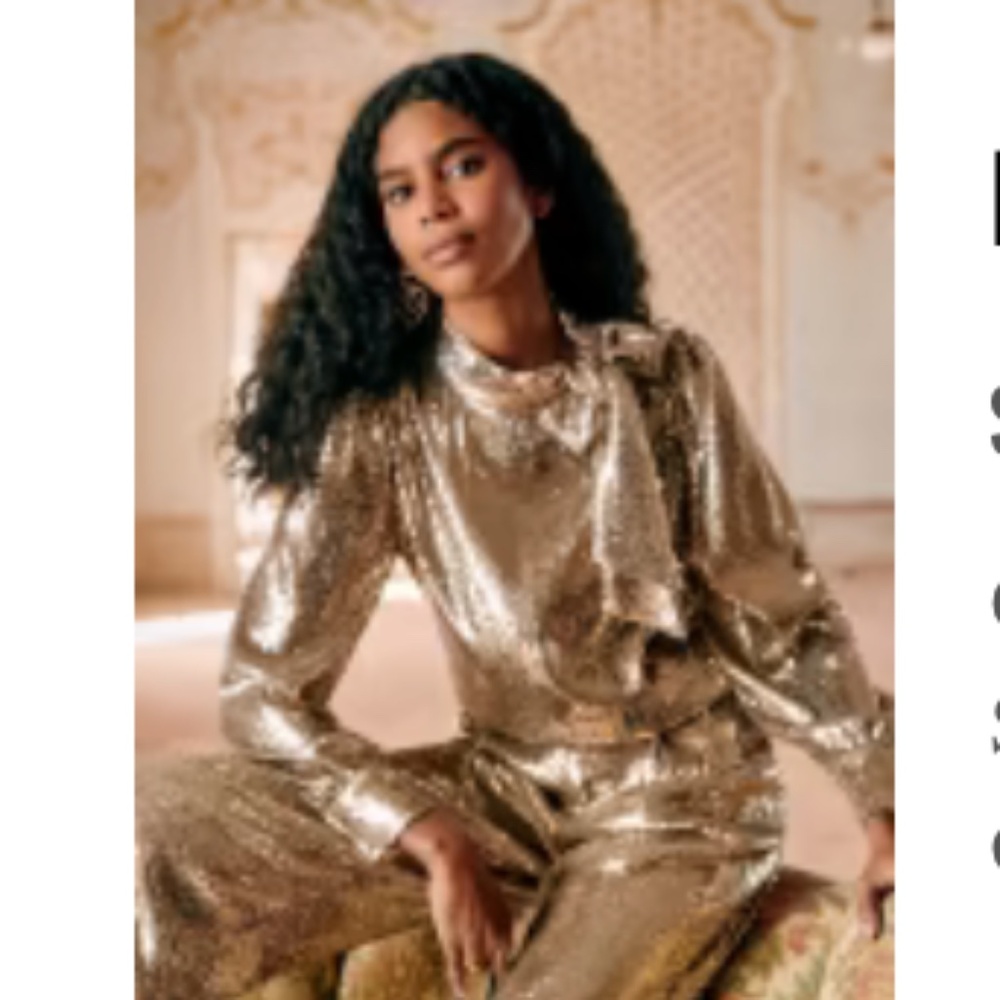 Sezane Ilyana Blouse Champagne - Size 40 (US 8)